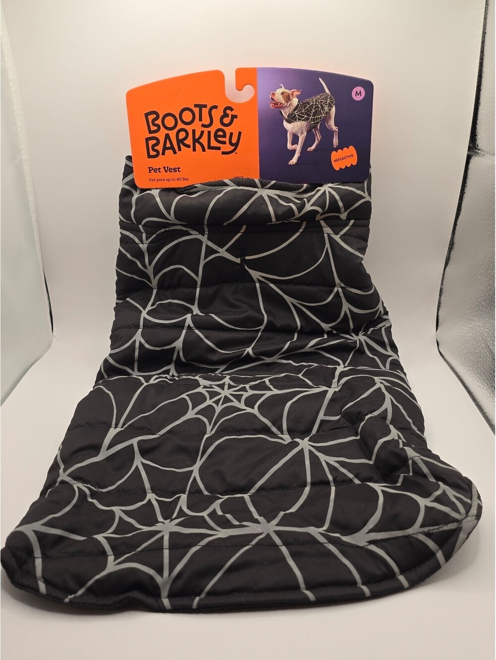 Boots & Barkley Reflective Spider Web Dog Vest - Medium - Brand New